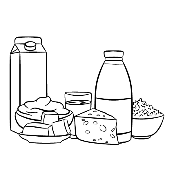 Illustration of dairy products
