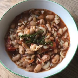 tuscan bean soup in a bowl