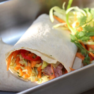 Steak and Spicy Slaw Wrap, Laura Bond Nutrition