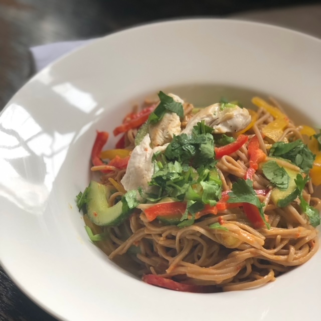 Goji Chicken with Buckwheat Noodles, Laura Bond Nutrition